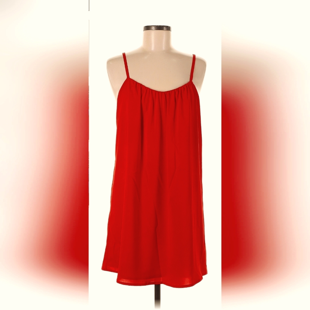 Alice + Olivia Women Small Red Lined Tank Sleeveless Slip Scoopneck Dress M